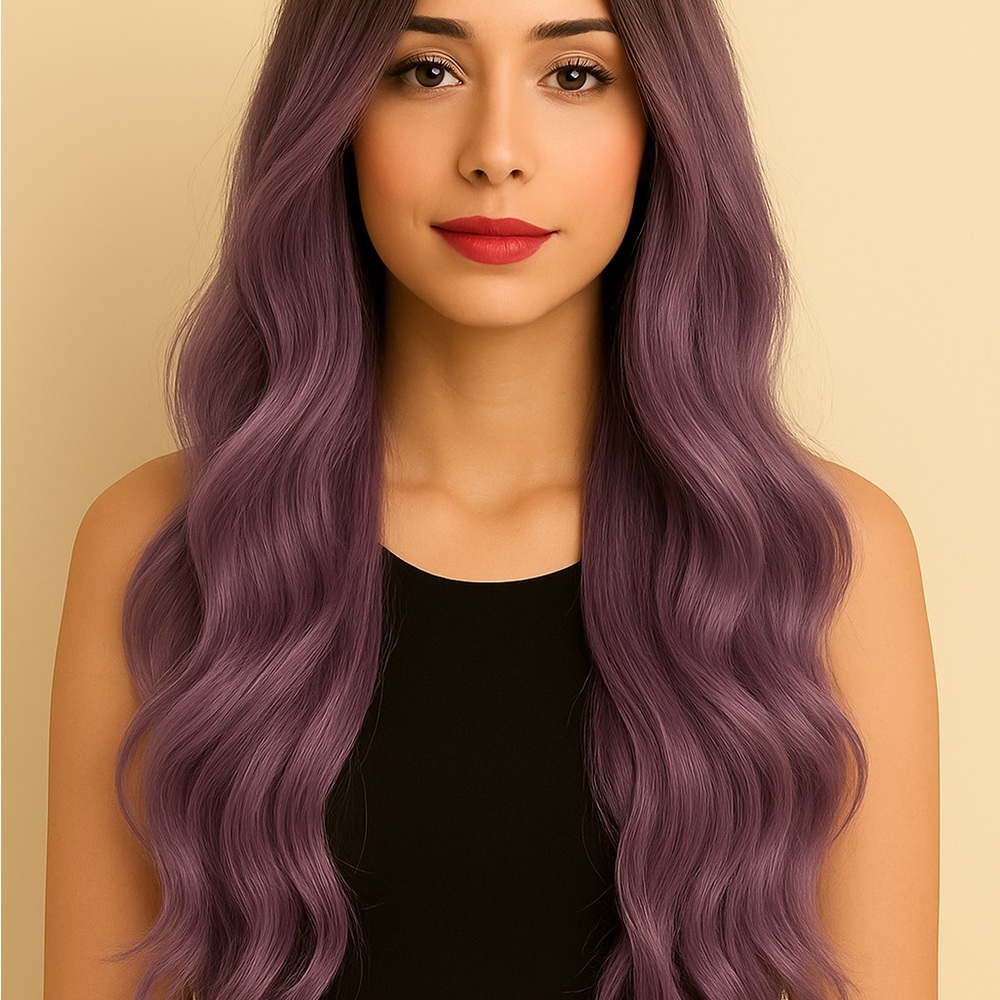 Lavender Wavy Hair Wig